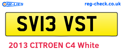 SV13VST are the vehicle registration plates.