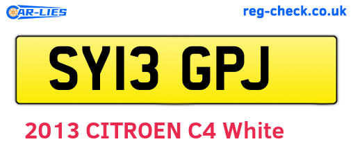 SY13GPJ are the vehicle registration plates.