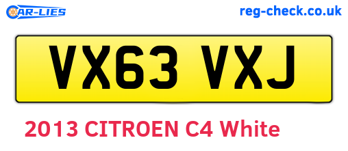 VX63VXJ are the vehicle registration plates.