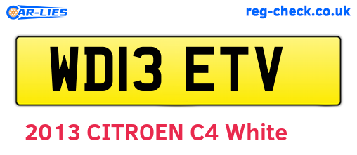 WD13ETV are the vehicle registration plates.