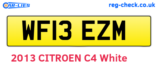 WF13EZM are the vehicle registration plates.