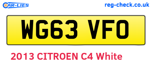 WG63VFO are the vehicle registration plates.