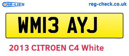 WM13AYJ are the vehicle registration plates.
