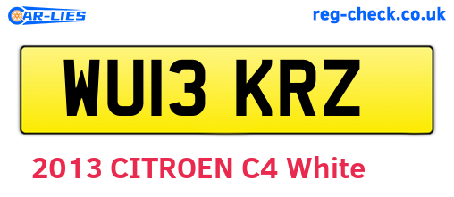 WU13KRZ are the vehicle registration plates.