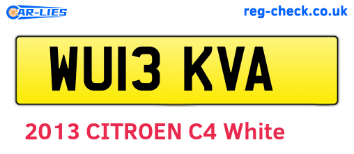 WU13KVA are the vehicle registration plates.