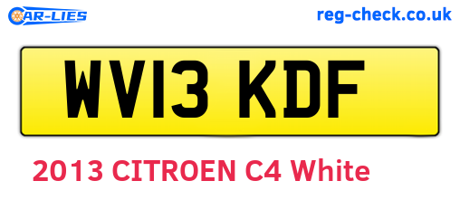 WV13KDF are the vehicle registration plates.