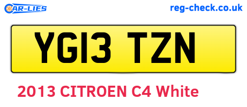 YG13TZN are the vehicle registration plates.