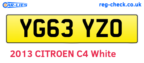 YG63YZO are the vehicle registration plates.
