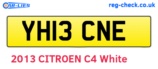 YH13CNE are the vehicle registration plates.