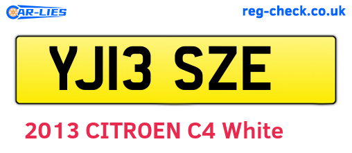 YJ13SZE are the vehicle registration plates.