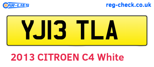 YJ13TLA are the vehicle registration plates.