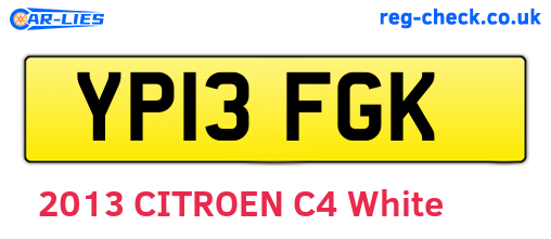 YP13FGK are the vehicle registration plates.