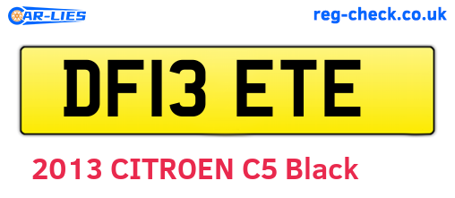 DF13ETE are the vehicle registration plates.
