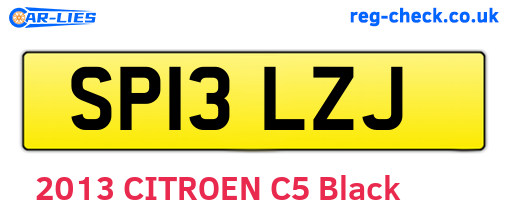 SP13LZJ are the vehicle registration plates.