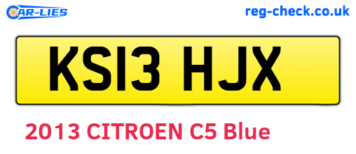 KS13HJX are the vehicle registration plates.