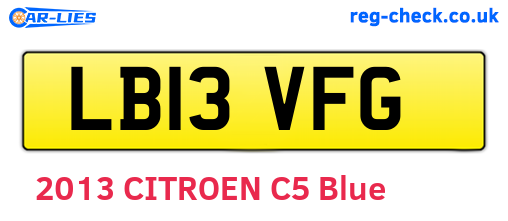 LB13VFG are the vehicle registration plates.