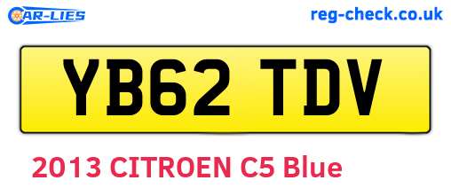 YB62TDV are the vehicle registration plates.