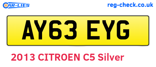 AY63EYG are the vehicle registration plates.