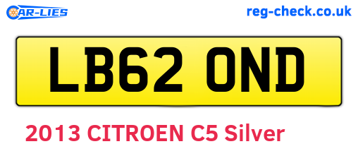 LB62OND are the vehicle registration plates.
