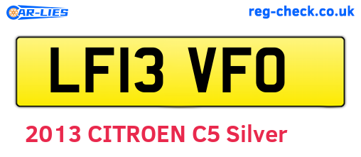LF13VFO are the vehicle registration plates.