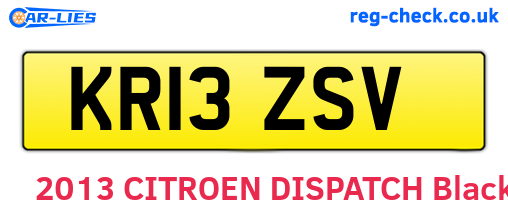 KR13ZSV are the vehicle registration plates.
