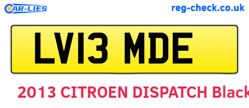 LV13MDE are the vehicle registration plates.
