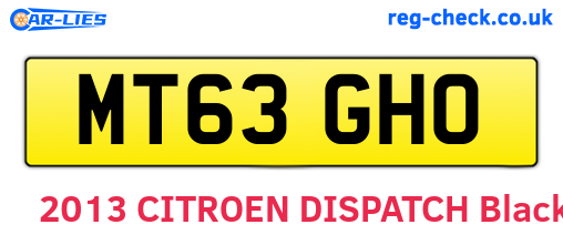 MT63GHO are the vehicle registration plates.