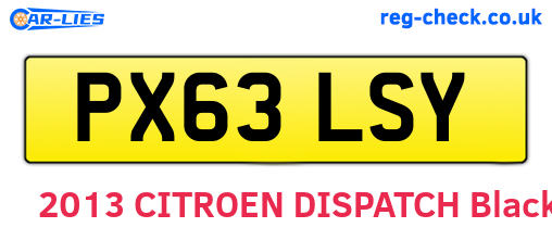PX63LSY are the vehicle registration plates.