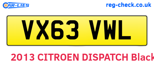 VX63VWL are the vehicle registration plates.