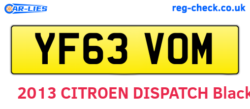YF63VOM are the vehicle registration plates.