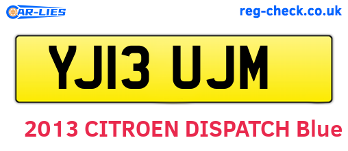 YJ13UJM are the vehicle registration plates.