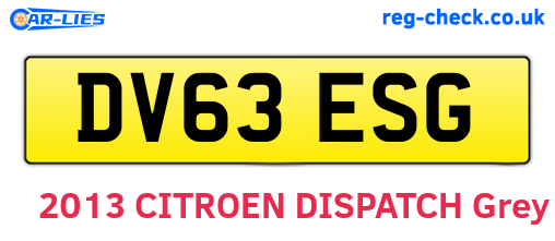 DV63ESG are the vehicle registration plates.