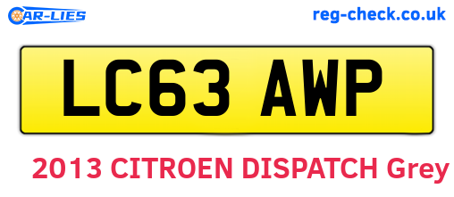 LC63AWP are the vehicle registration plates.