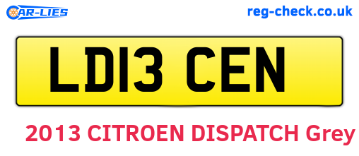LD13CEN are the vehicle registration plates.