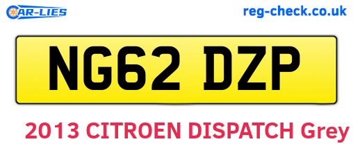 NG62DZP are the vehicle registration plates.