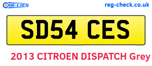 SD54CES are the vehicle registration plates.
