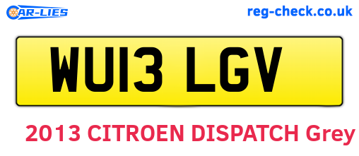 WU13LGV are the vehicle registration plates.