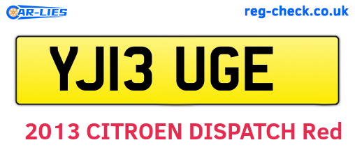 YJ13UGE are the vehicle registration plates.