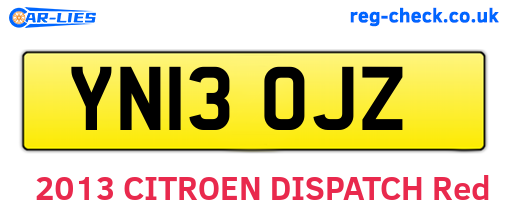YN13OJZ are the vehicle registration plates.