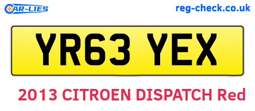 YR63YEX are the vehicle registration plates.