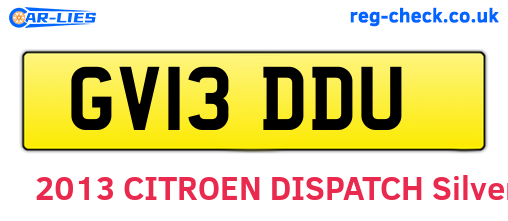 GV13DDU are the vehicle registration plates.