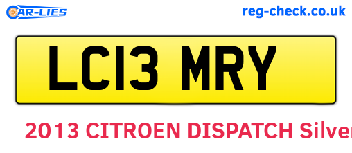 LC13MRY are the vehicle registration plates.