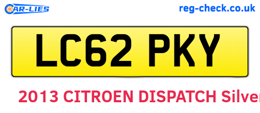 LC62PKY are the vehicle registration plates.