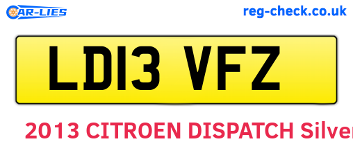 LD13VFZ are the vehicle registration plates.