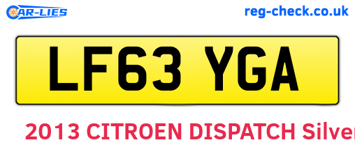 LF63YGA are the vehicle registration plates.