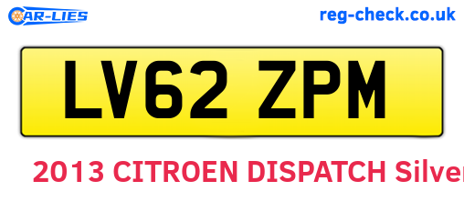 LV62ZPM are the vehicle registration plates.
