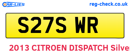 S27SWR are the vehicle registration plates.