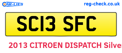 SC13SFC are the vehicle registration plates.