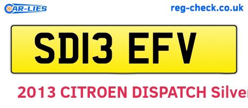 SD13EFV are the vehicle registration plates.