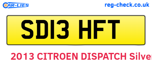 SD13HFT are the vehicle registration plates.
